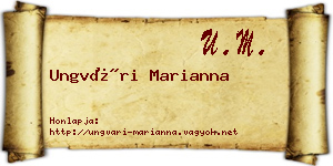 Ungvári Marianna névjegykártya